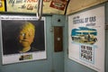 Posters at the subway station in the New York Transit Museum. Downtown Brooklyn, USA