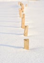 Postes in the snow Royalty Free Stock Photo