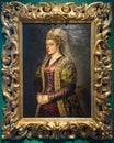Posthumous portrait of Caterina Cornaro, done by Tiziano Vecellio
