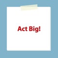 act big post it on blue Royalty Free Stock Photo