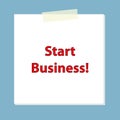 start business post it on blue Royalty Free Stock Photo