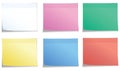 Postit in 6 colors Royalty Free Stock Photo