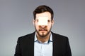 Postit on man face Royalty Free Stock Photo