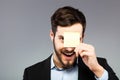 Postit on man face Royalty Free Stock Photo