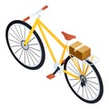 Postman bike icon, isometric style