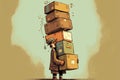 The postman carries a bunch of boxes, the courier delivers the parcels. Generative AI