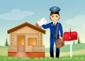 Postman delivering letters