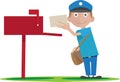 Postman delivering mail