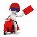 A postman delivering mail. Isolated Royalty Free Stock Photo