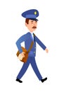 Postman Delivering Mail Isolated Cartoon Vector