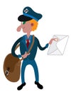 Postman with letter in his hand