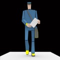 Postman with envelope and bag 3d rendering