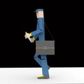 Postman with envelope and bag 3d rendering