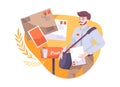 Postman Flat Composition Royalty Free Stock Photo