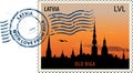 Postmark from Latvia Royalty Free Stock Photo