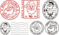 Postmarks - merry christmas Royalty Free Stock Photo