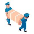 Postmen delivery wardrobe icon, isometric style Royalty Free Stock Photo