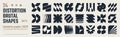 Postmodern abstract geometric graphic elements, Refraction and distortion glass effect various form, Brutalist vector shapes, Royalty Free Stock Photo