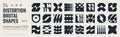 Postmodern abstract geometric graphic elements, Refraction and distortion glass effect various form, Brutalist vector shapes, Royalty Free Stock Photo