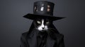 Postmodern Photography: Black Cat As Gentleman In Top Hat