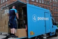 Postnord parcel and packet delivery van in Copenhagen