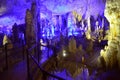 POSTOJNA CAVE, SLOVENIA - DECEMBER 21, 2017: Illumination of Postojna cave during the event of Living Nativity Scenes