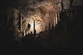 Postojna/ Slovenia-October 11th, 2018: Large, amazing Postojna cave, famous underground tourist attraction in SLovenia, full of