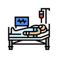 postoperative recovery color icon vector illustration