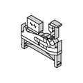 postoperative recovery isometric icon vector illustration