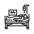 postoperative recovery line icon vector illustration