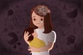 Postpartum depression concept