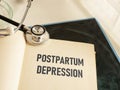 Postpartum depression is shown using the text Royalty Free Stock Photo