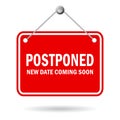 Postponed hanging sign