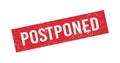 Postponed red grunge rubber stamp. Postpone sign sticker. Grunge vintage square label. Vector illustration on white