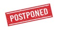 Postponed red grunge rubber stamp. Postpone sign sticker. Grunge vintage square label. Vector illustration on white