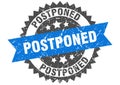 Postponed stamp. postponed grunge round sign.