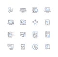 Posts line icons collection. Content, Articles, Blogging, Updates, Shareable, Headlines, Revive vector and linear