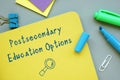 Postsecondary Education Options inscription on the page