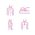 Postural dysfunction gradient linear vector icons set