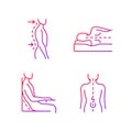 Postural dysfunction gradient linear vector icons set