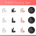 Postural dysfunction icons set