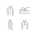 Postural dysfunction linear icons set