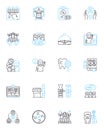 Posture Control linear icons set. Alignment, Balance, Stability, Coordination, Ergonomics, Flexibility, Mobility line