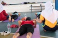 Posture of exercise with yoga There are participants of all ages