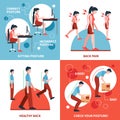 Posture 2x2 Design Concept Set Royalty Free Stock Photo