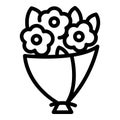 Posy flower bouquet icon, outline style