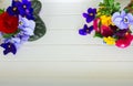Posy of violets, pansies and ranunculus Royalty Free Stock Photo