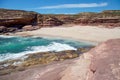 Pot Alley: Secluded Beach and Sandstone Cliffs Royalty Free Stock Photo