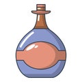 Pot bellied bottle icon, cartoon style