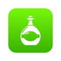 Pot bellied bottle icon green vector